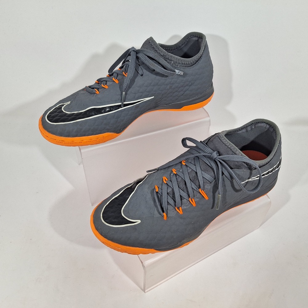 Nike PhantomX 3 Academy DF IC Men Sz 7 Soccer Shoe Dark Gray/Orange AH7282-081